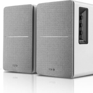 Edifier R1280DB Powered Bluetooth Bookshelf Speakers - Optical Input - Wireless Studio Monitors - 4 Inch Near Field Speaker - 42W RMS - Wood Grain (Black)